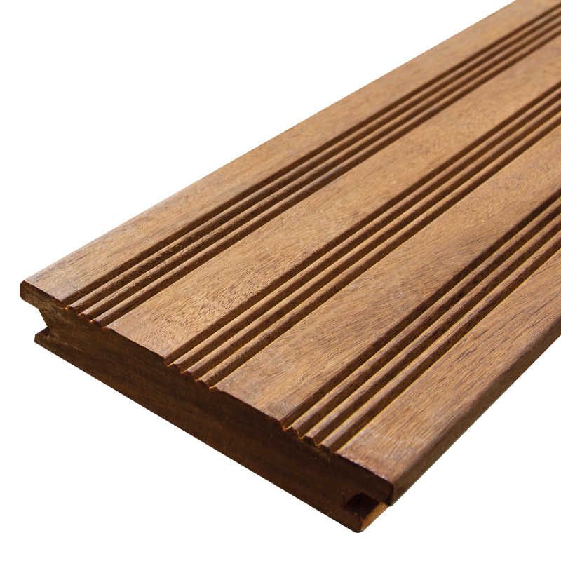Vlonderplank hardhout Ipé 2,1 x 12,0 cm geschaafd semi-ribbel voor clips