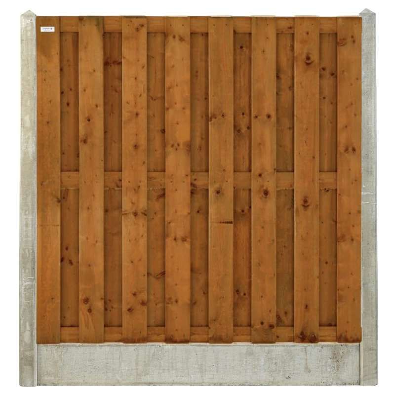 Hout & Beton schutting grijs - Vuren recht 15L rvs bruin geimpregneerd (180 x 180 cm) dikte 4,7 cm