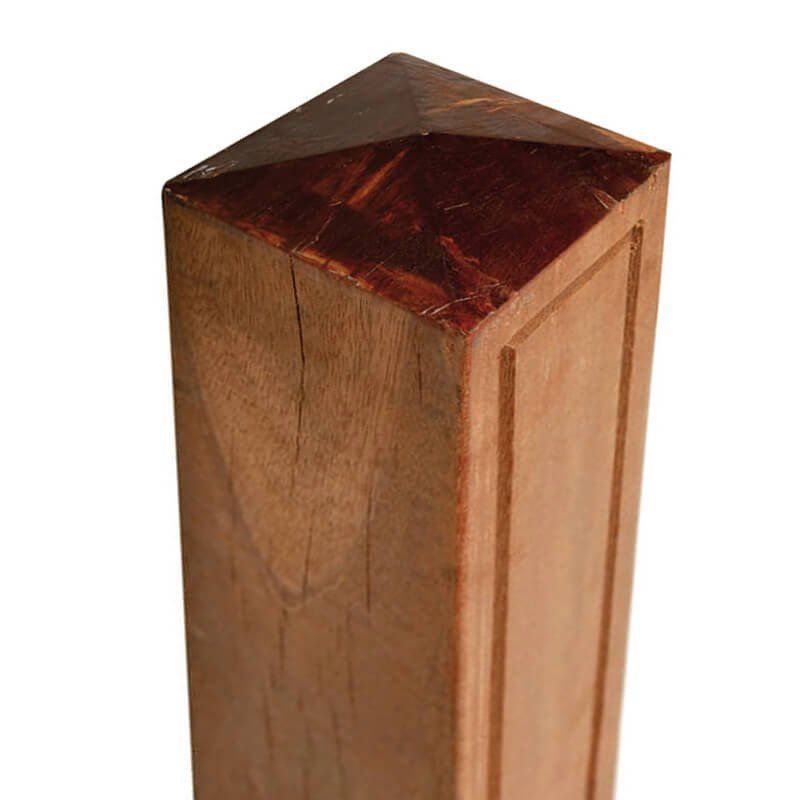 Paal hardhout bankirai 11 x 11 cm (305 cm) diamantkop