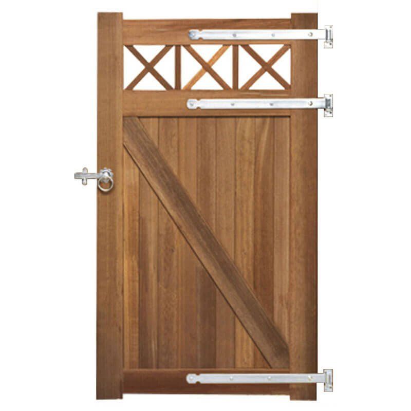Poort hardhout bankirai Belmonte met trellis incl. beslag (100 x 180 cm)
