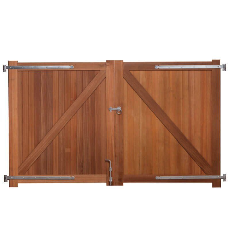 Dubbele poort hardhout bankirai Belmonte incl. beslag (300 x 180 cm)