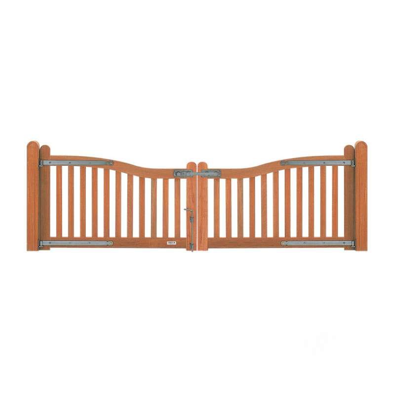 Dubbele poort hardhout bankirai Belvedere incl. beslag (300 x 85/100 cm)