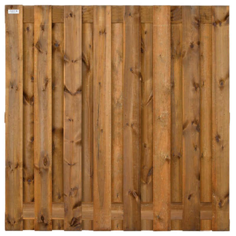 Schutting grenen XL recht 15L bruin geimpregneerd (200 x 200 cm) schermdikte 4,7 cm