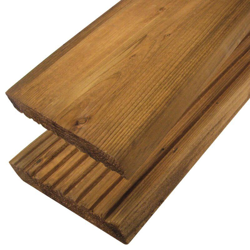 Vlonderplank geimpregneerd Vuren bruin 2,8 x 14,5 cm groef/vlak
