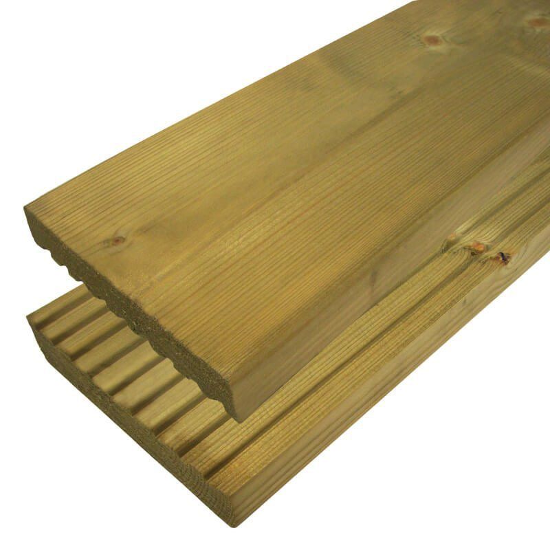 Vlonderplank geïmpregneerd Vuren groen 2,8 x 14,5 cm groef/vlak