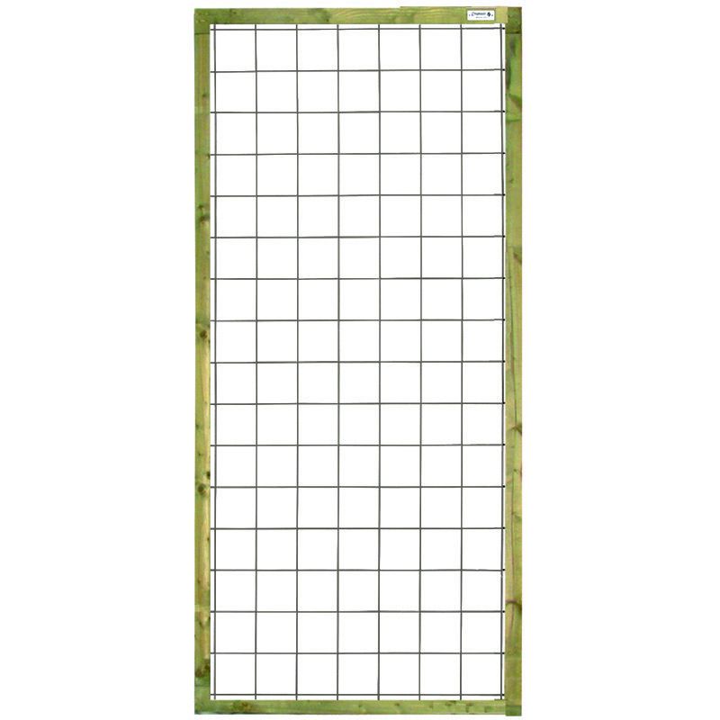 Draadscherm verzinkt zachthout kader groen geimpregneerd (90 x 180 cm)