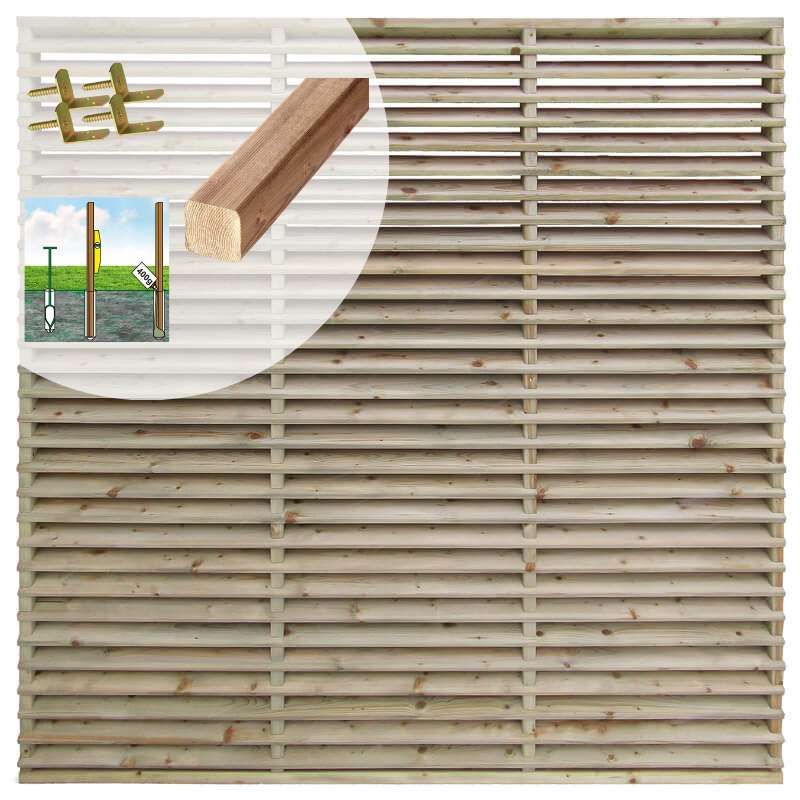 Schutting set vuren Trend louvre recht 30L groen geimpregneerd (9,41 meter)