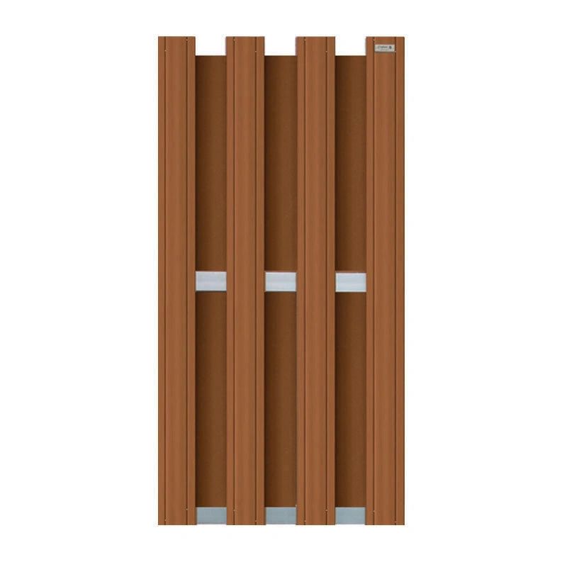 Schutting composiet Design bruin met blank aluminium frame (90 x 180 cm)
