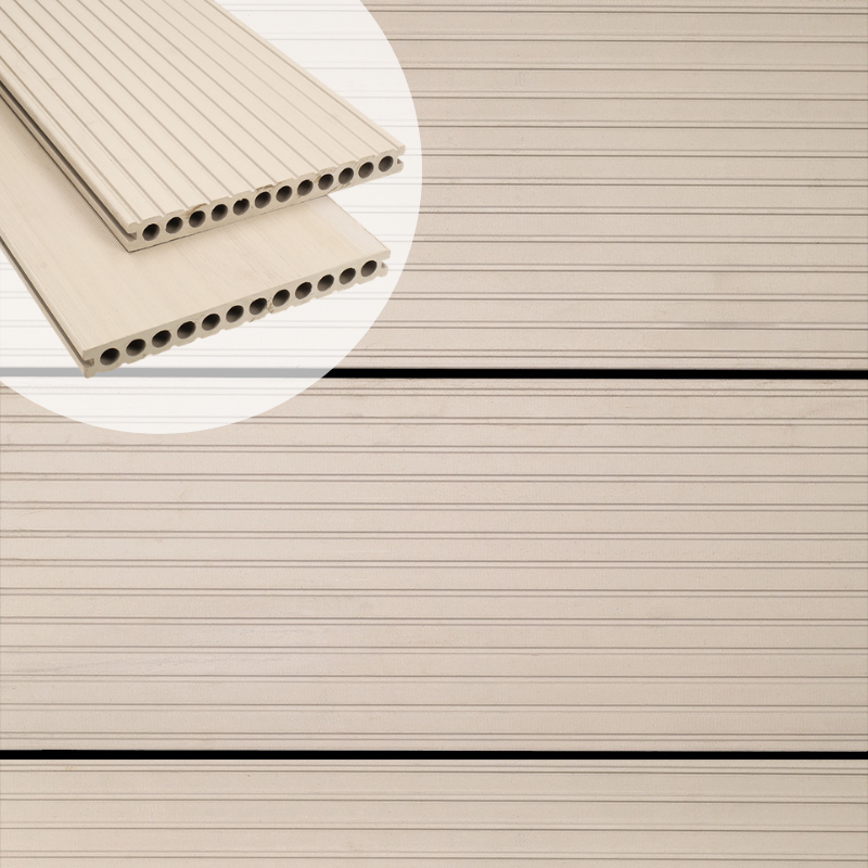 Vlonderplank composiet semi massief 2,5 x 25 cm - XWB Riviera vlak en grove ribbel