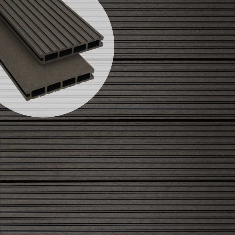 Vlonderplank composiet 2,5 x 14,6 cm Lava (5 mtr) vlak en grove ribbel
