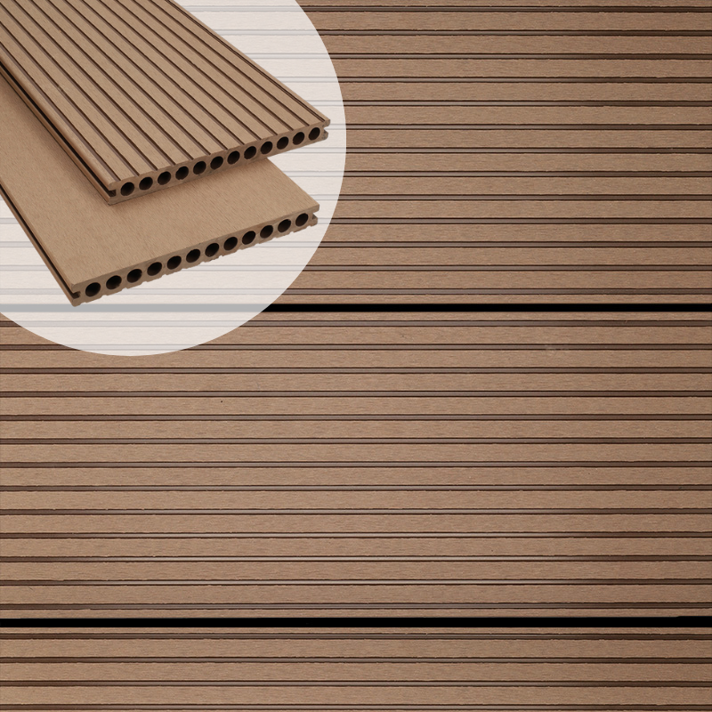 Vlonderplank composiet semi massief 2,5 x 25 cm - XWB Douala vlak en grove ribbel