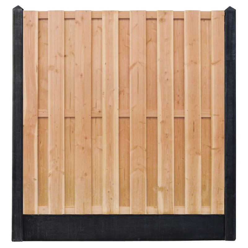 Hout & Beton schutting zwart - Douglas recht 15L (197 x 200 cm) dikte 4,5 cm