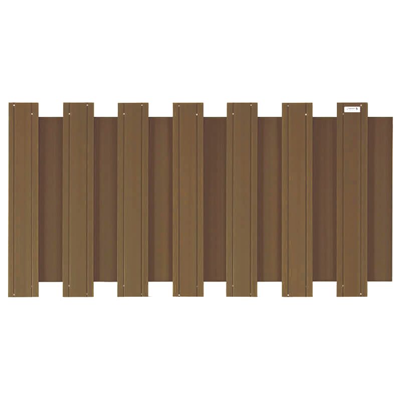 Schutting composiet laag Design bruin met blank aluminium frame (180 x 93 cm)