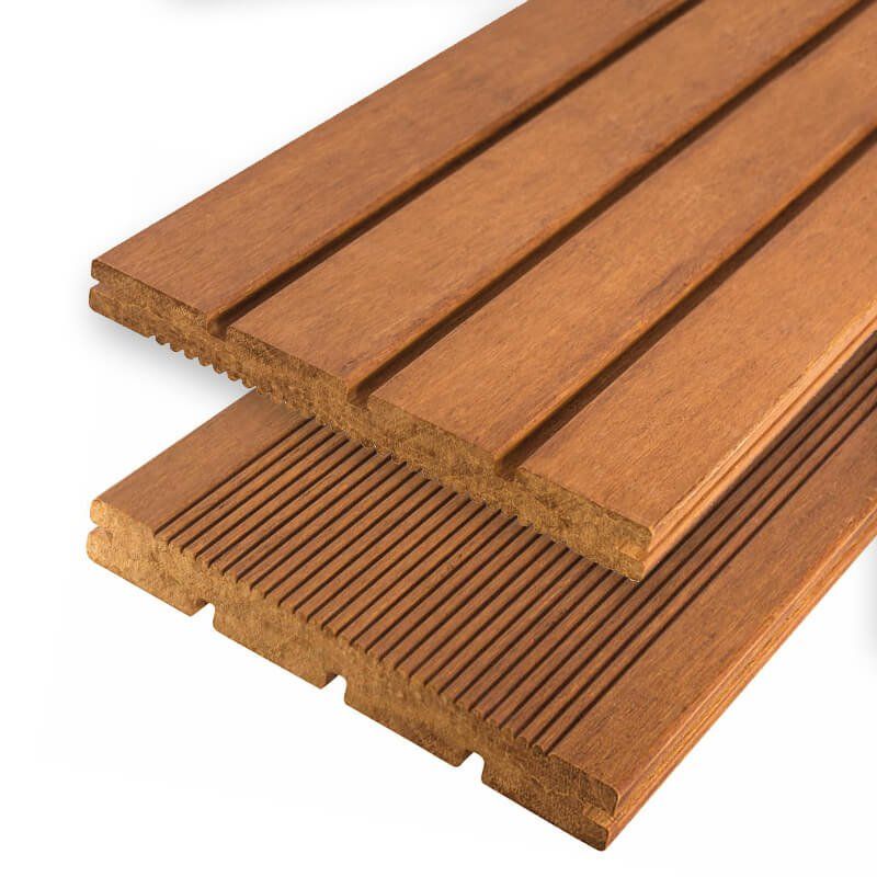 Vlonderplank Bamboe 2,0 x 20,0 cm groef/fijne ribbel