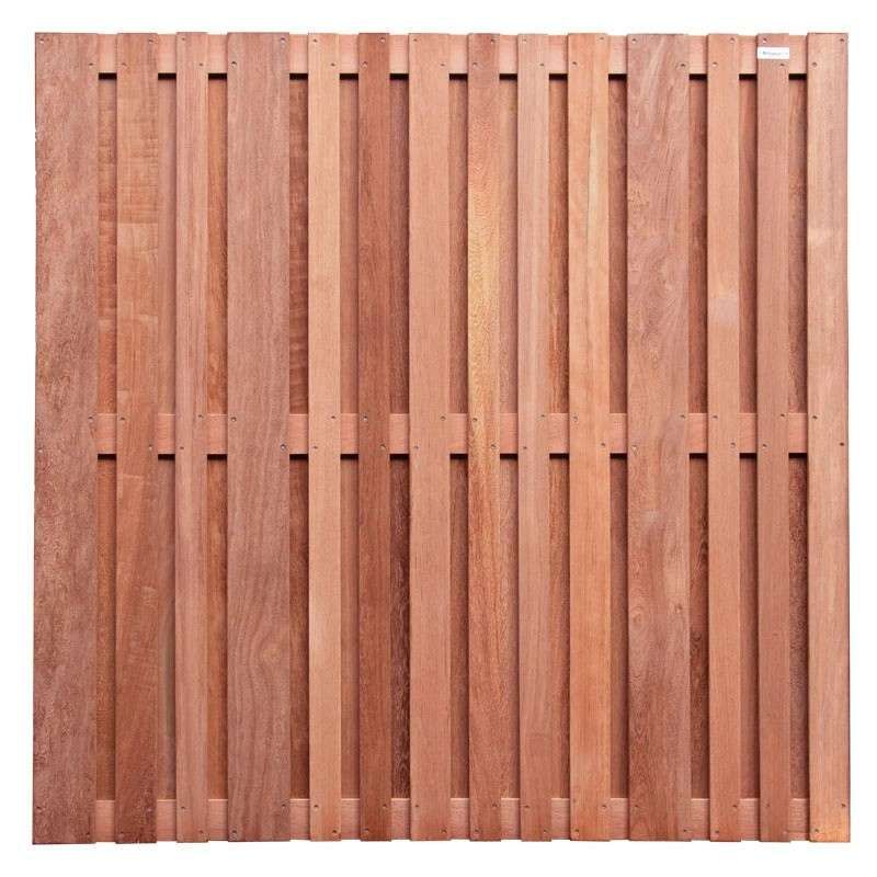 Schutting hardhout cedrinho recht 28L - Stripes (180 x 180 cm) schermdikte 4,5 cm