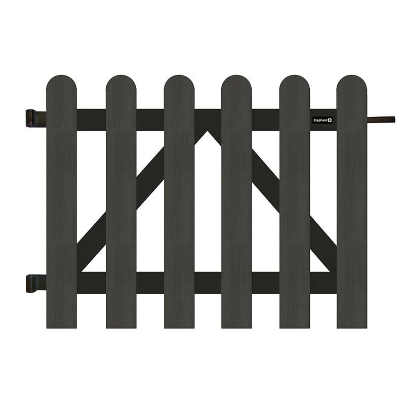 Tuinhek poort composiet Classic antraciet met antraciet aluminium frame (100 x 80 cm) incl. beslag