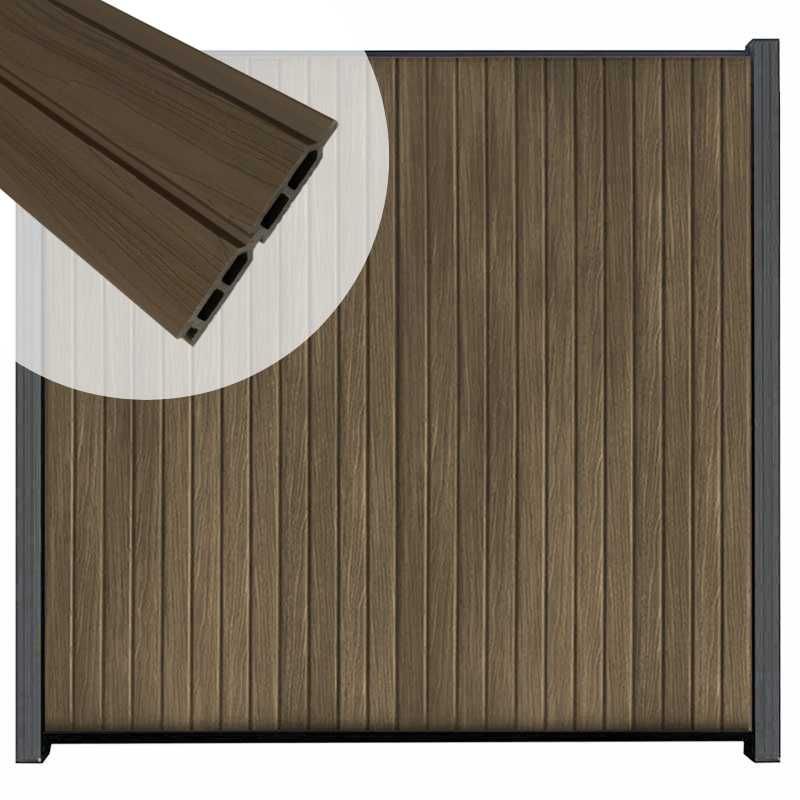 Zelfbouw schutting verticaal Modular Rhombus Ipé met antra alu accessoires (170x180 cm)