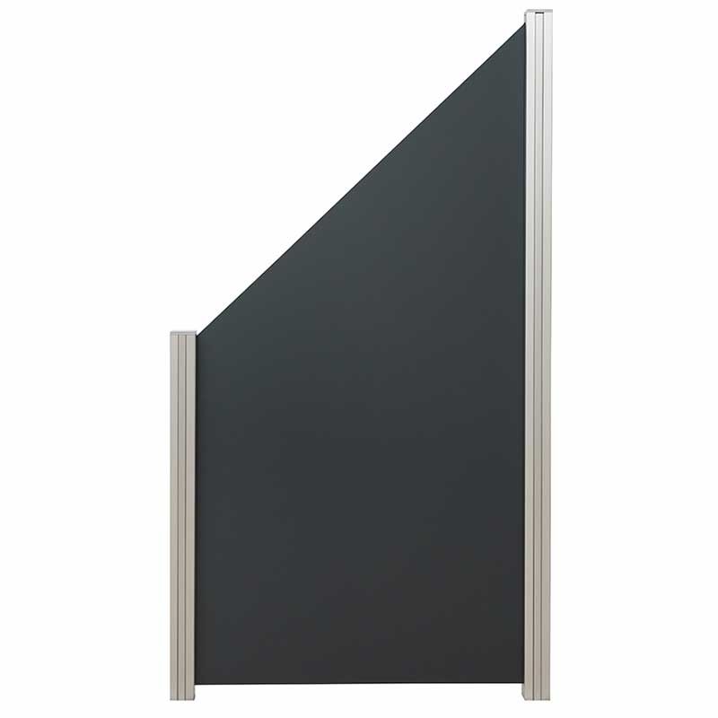 Schutting aluminium composiet schuin donkergrijs 90 x 180/97 cm