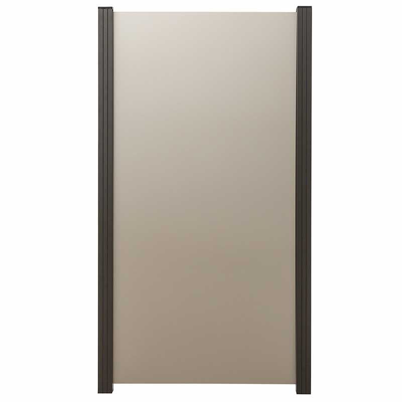Schutting aluminium composiet smal zilvergrijs 90 x 180 cm