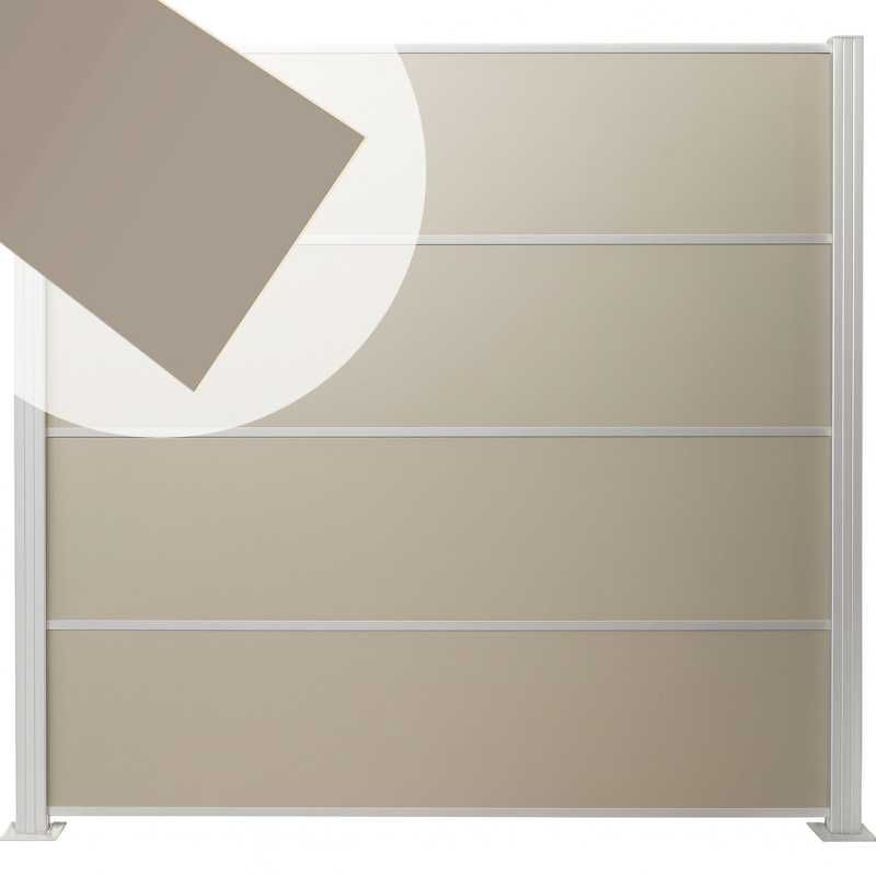 Zelfbouw schutting aluminium composiet zilvergrijs - Blank alu liggers - 180 x 180 cm