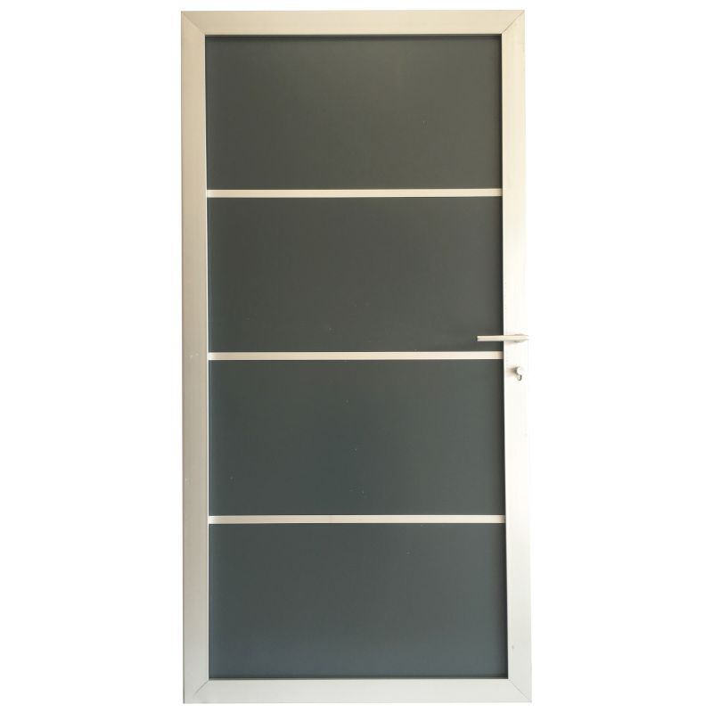 Tuindeur aluminium composiet Donkergrijs met blank aluminium frame compleet (90 x 180 cm)