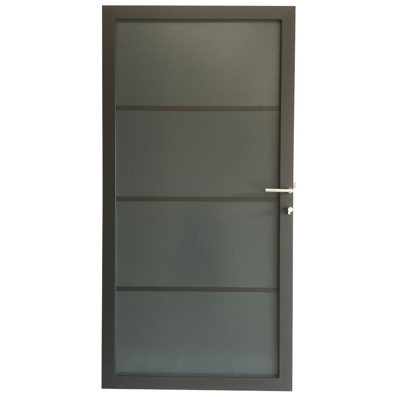 Tuindeur aluminium composiet Donkergrijs met antraciet aluminium frame compleet (90 x 180 cm)
