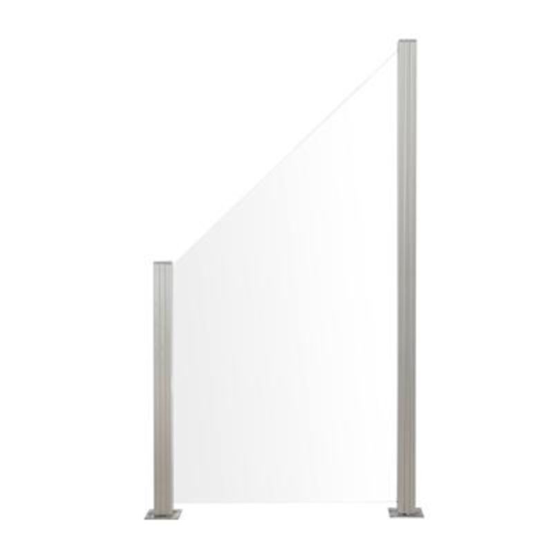 Schutting blank glas smal 90 x 180/97 cm