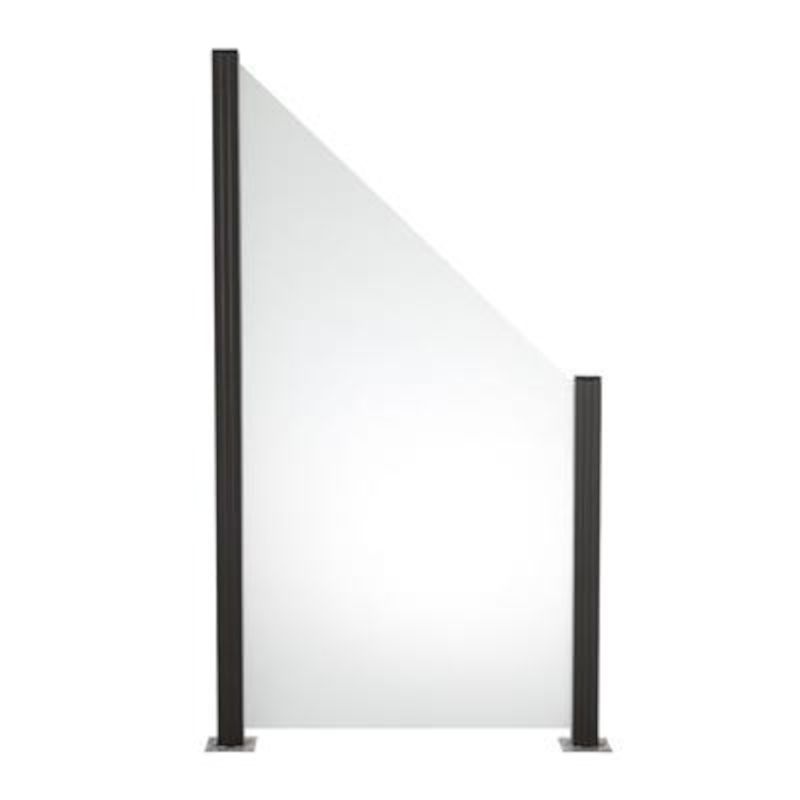 Schutting mat glas smal rechts 90 x 180/97 cm