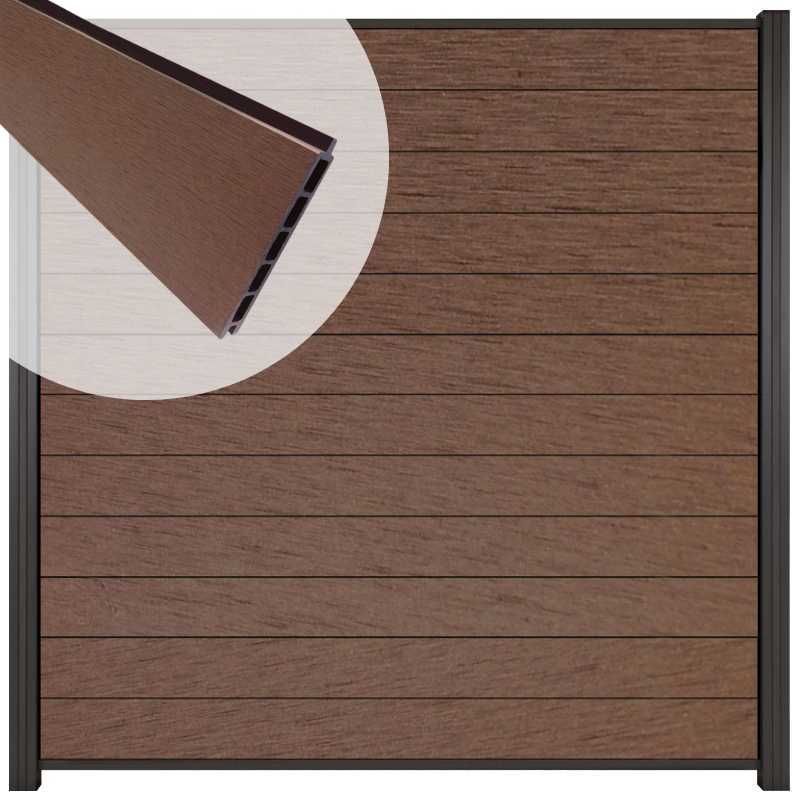 Schutting composiet Mix & Match donkerbruin - antra (180 x 180 cm)