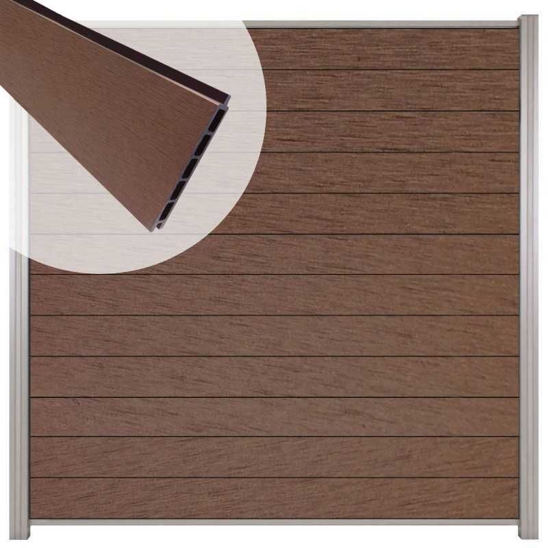 Schutting composiet Mix & Match donkerbruin - blank (180 x 180 cm)