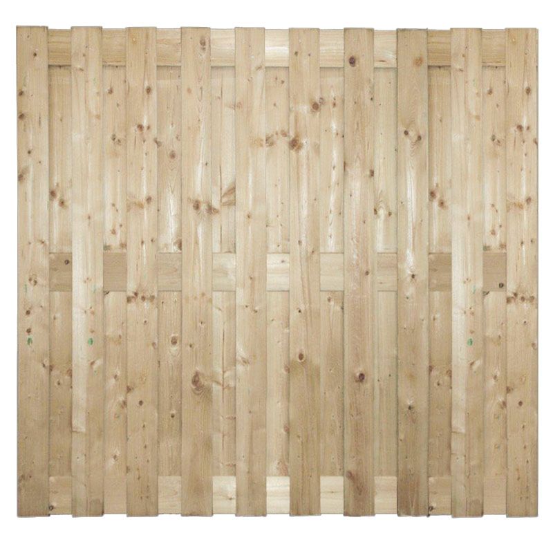 Schutting grenen recht 3-liggers 19L rvs groen geimpregneerd rvs (180 x 180 cm) dikte 4,5 cm