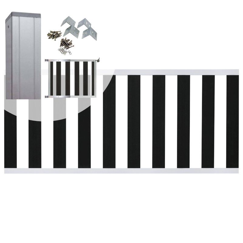 Tuinhek met poort set composiet antraciet Design met blank alu frame (4,88 mtr)