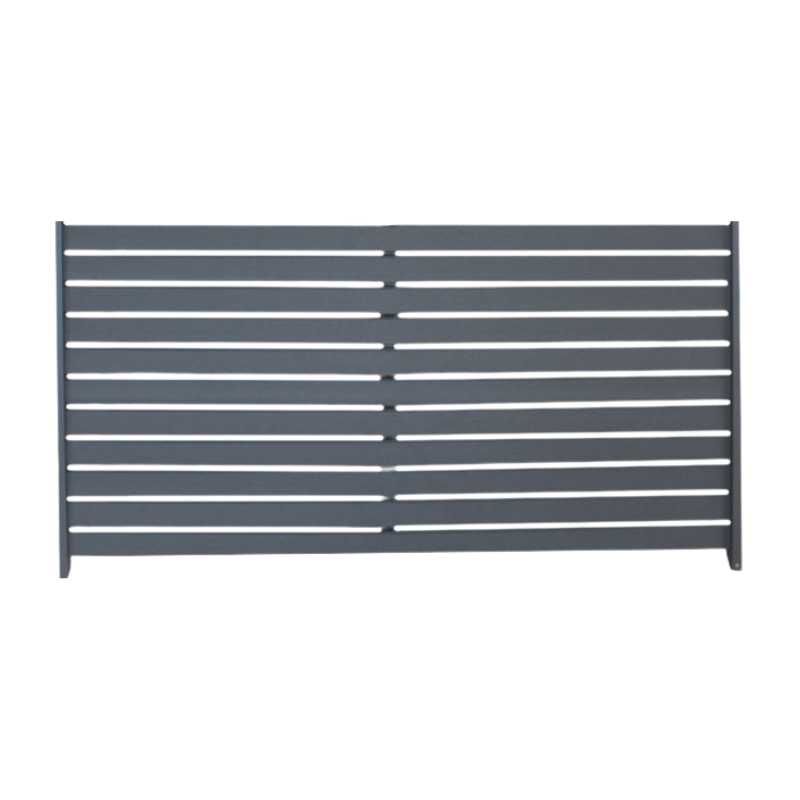 Zelfbouw schutting composiet Louvre donker antraciet met antraciet alu accessoires (180 x 90 cm)
