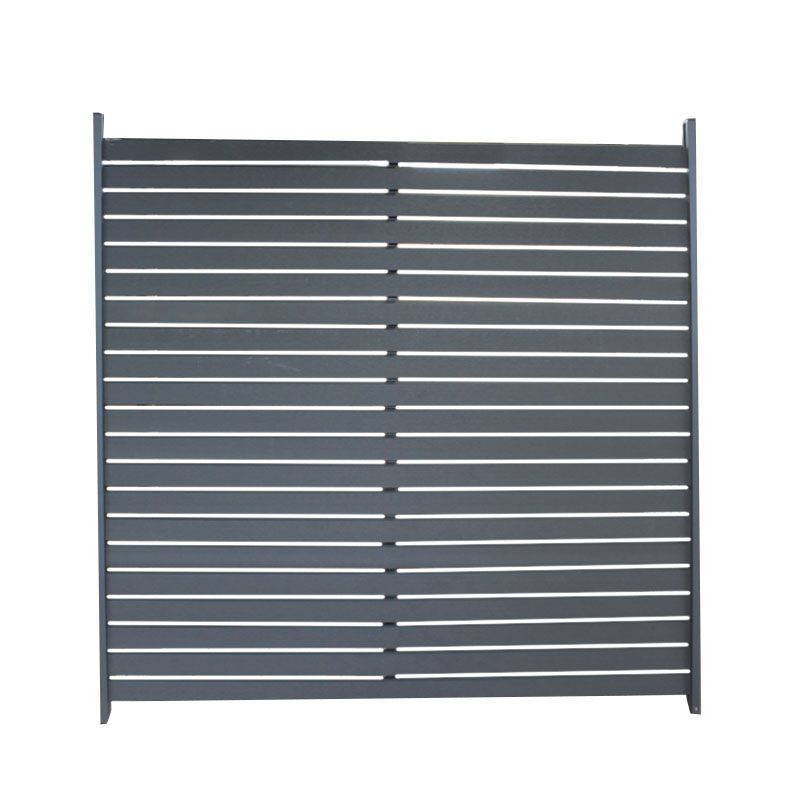Zelfbouw schutting composiet Louvre donker antraciet met antraciet alu accessoires (180 x 180 cm)