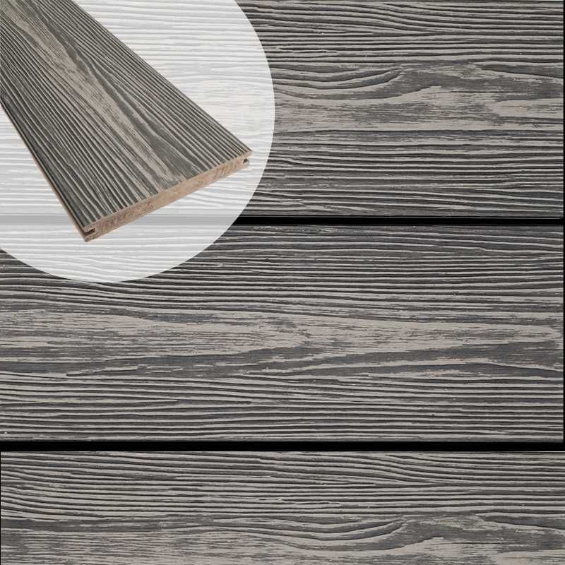 Vlonderplank composiet massief 2,4 x 19 cm driftwood grey schorsmotief (3 mtr) 