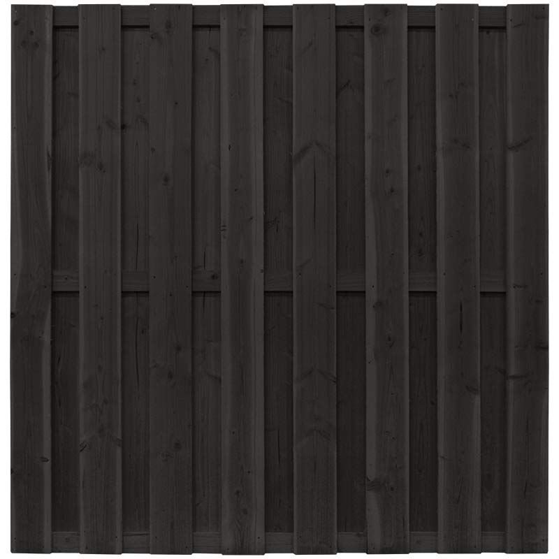 Tuinscherm vuren Finch recht 15L rvs zwart geverfd (180 x 180 cm) schermdikte 4,5 cm