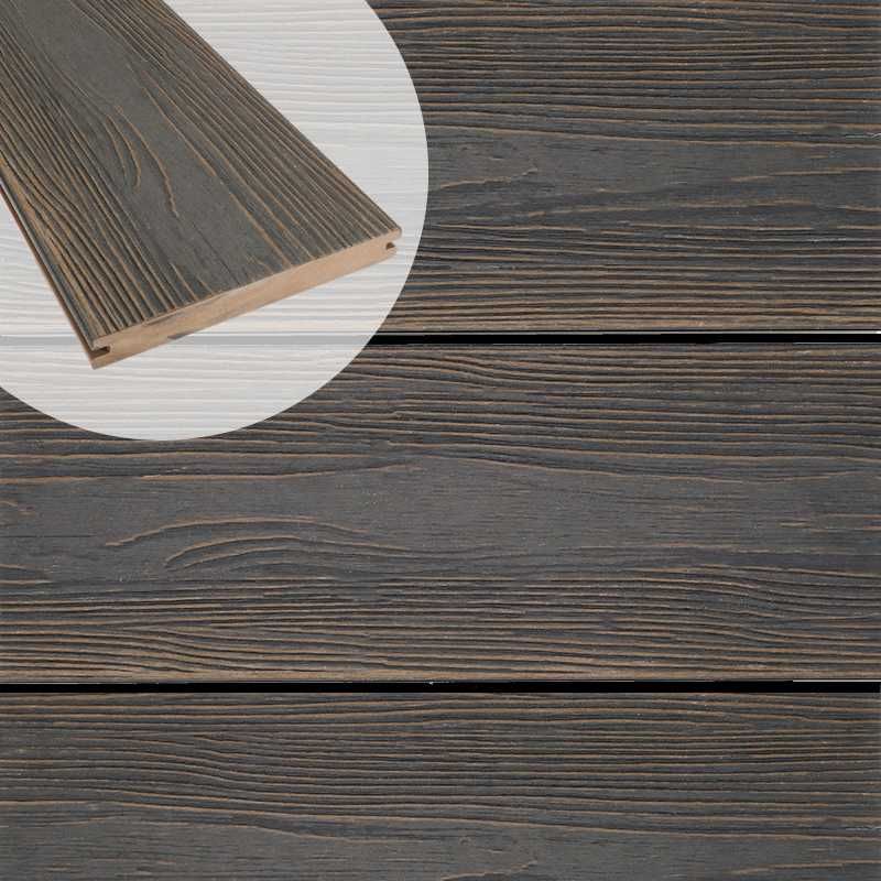 Vlonderplank composiet massief 2,4 x 19 cm driftwood dark schorsmotief