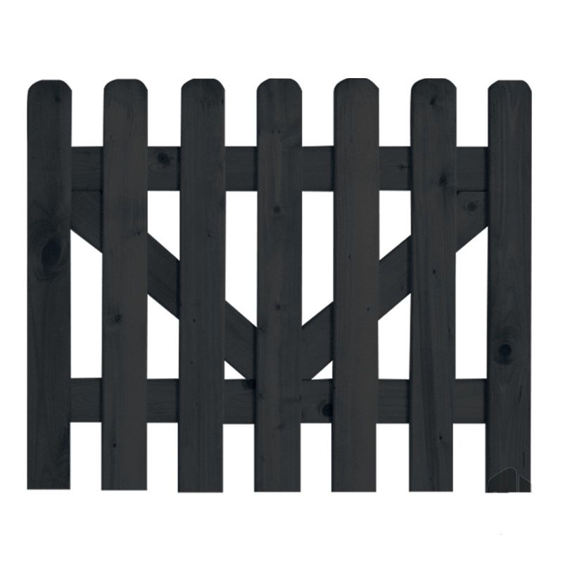 Tuinpoort vuren zwart gelakt (180 x 80 cm) geschaafd