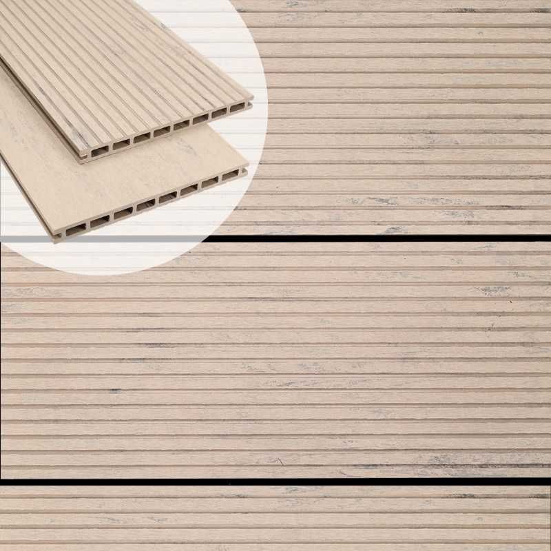 Vlonderplank composiet 2,1 x 25 cm - XXL steengrijs gevlamd (4 mtr) grove ribbel en vlak