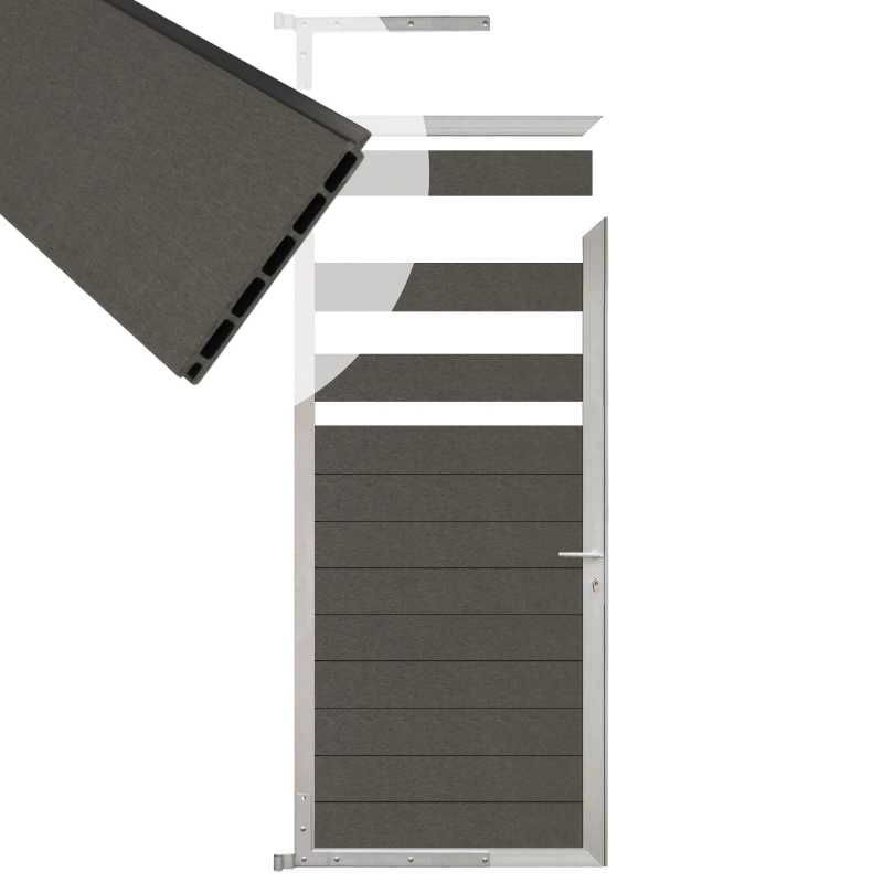 Tuindeur aluminium blank frame Mix & Match - composiet antraciet (90 x 180 cm)