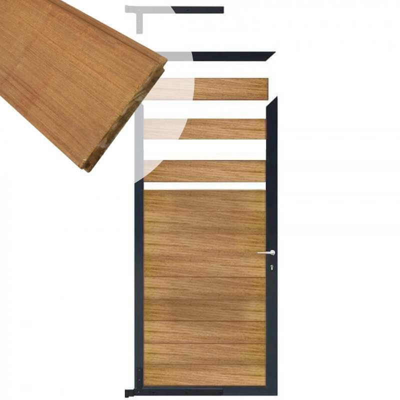 Tuindeur aluminium antraciet frame Mix & Match - hardhout Ipé (90 x 180 cm)