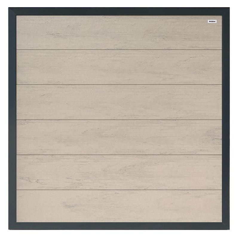 Schutting composiet Forte betongrijs met antraciet aluminium kader