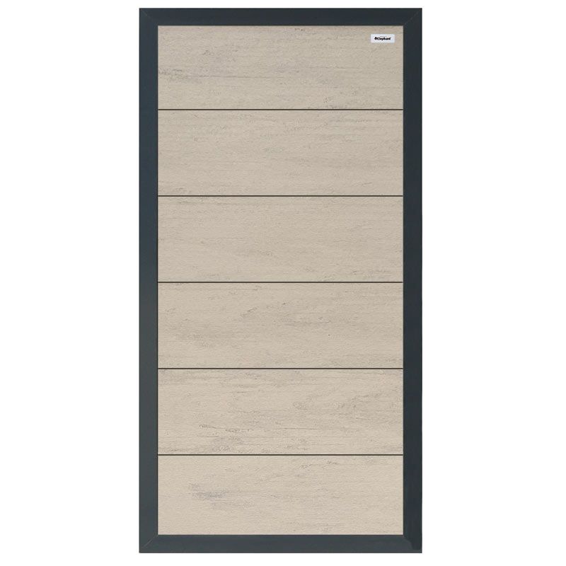 Schutting composiet Forte betongrijs met antraciet aluminium kader (90 x 180 cm)