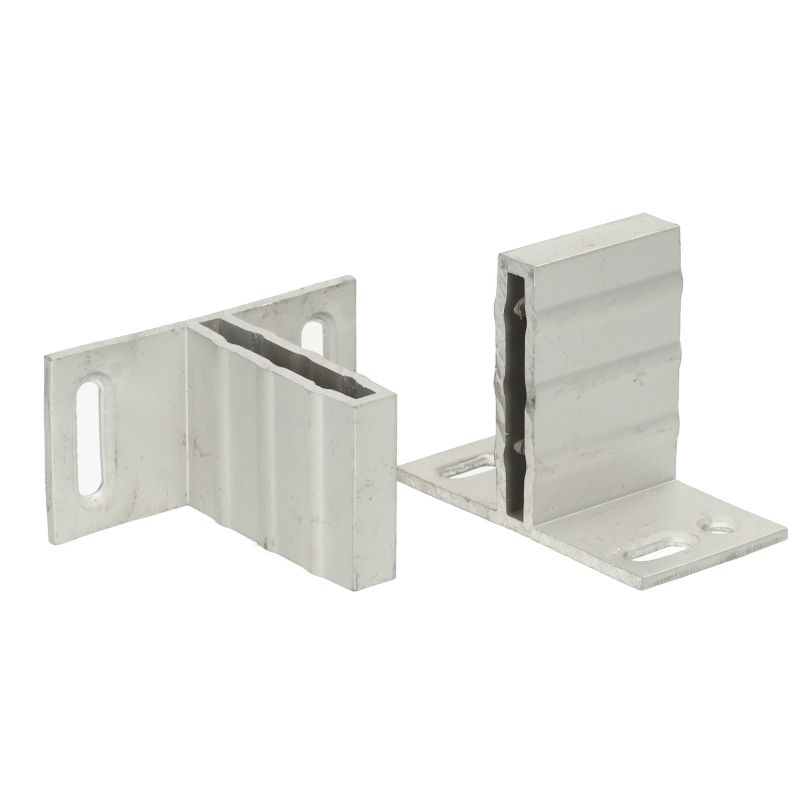 T-beslag blank aluminium voor composiet tuinschermen (6 stuks)