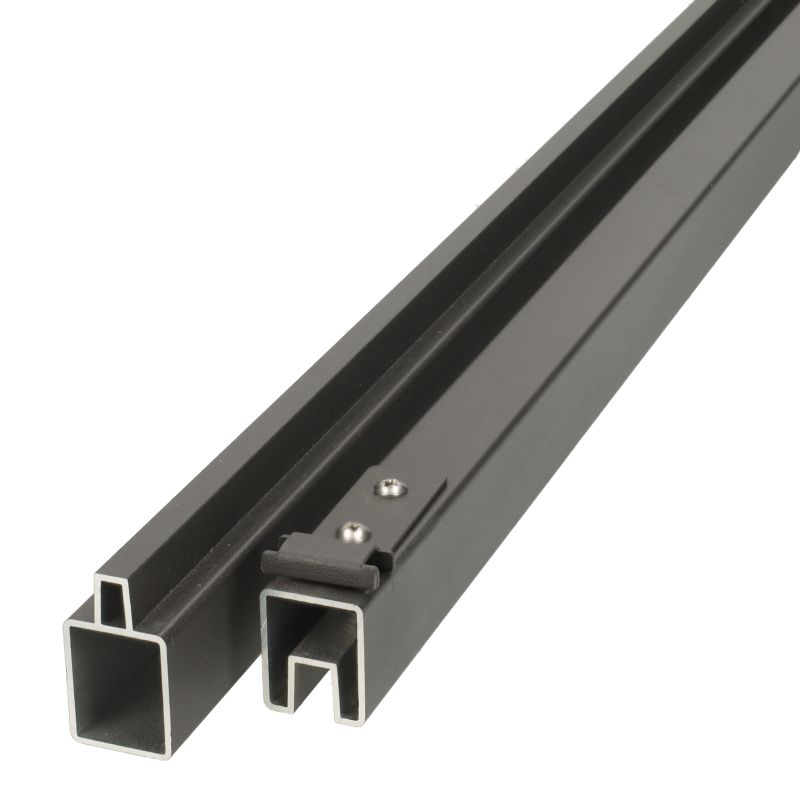 Mix & Match zelfbouwset - Onder- en bovenregel aluminium - antraciet 2 x 2,5 x 180 cm