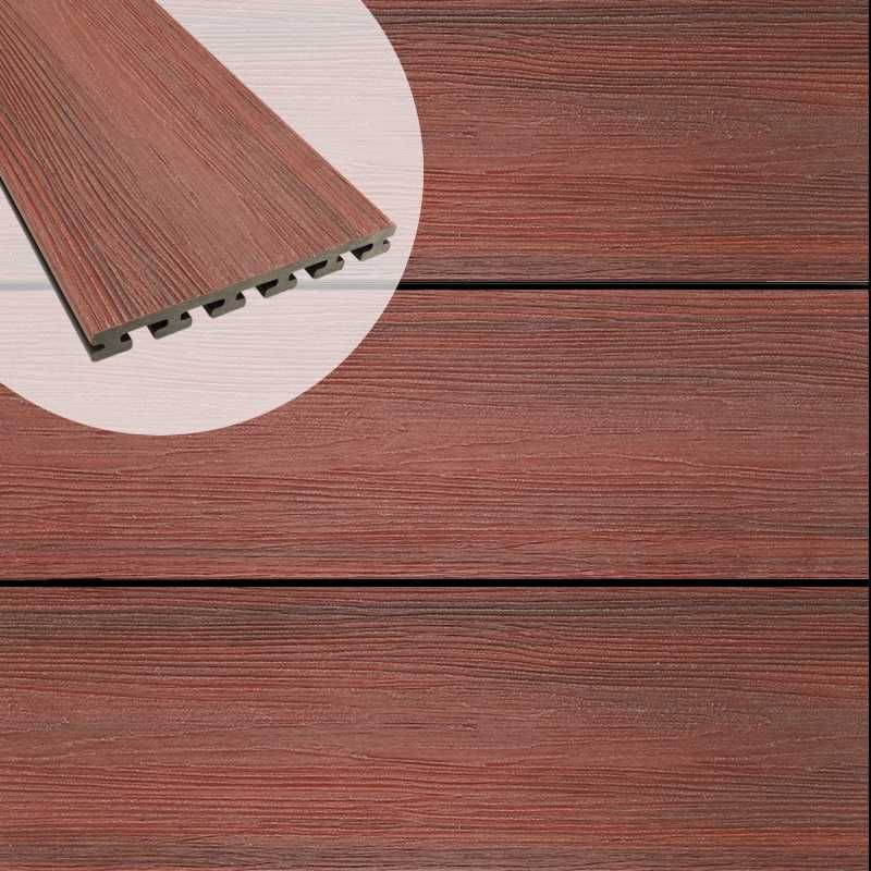 Vlonderplank composiet semi massief 2,5 x 21 cm Padoek (rood) vlak/schorsmotief