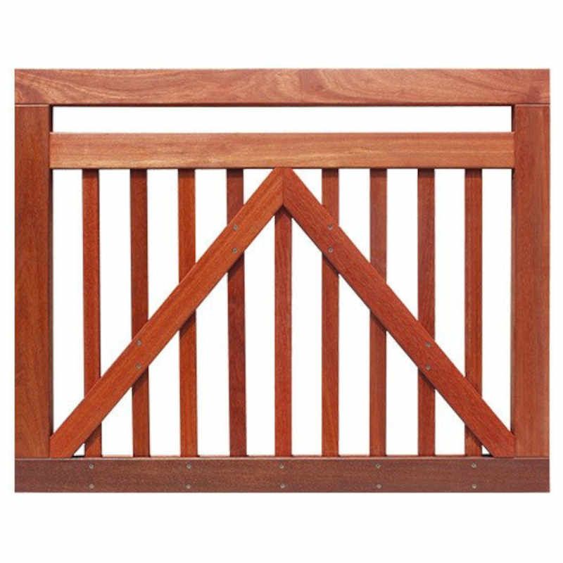 Tuinpoort hardhout Bankirai industrieel glad (100 x 80 cm)