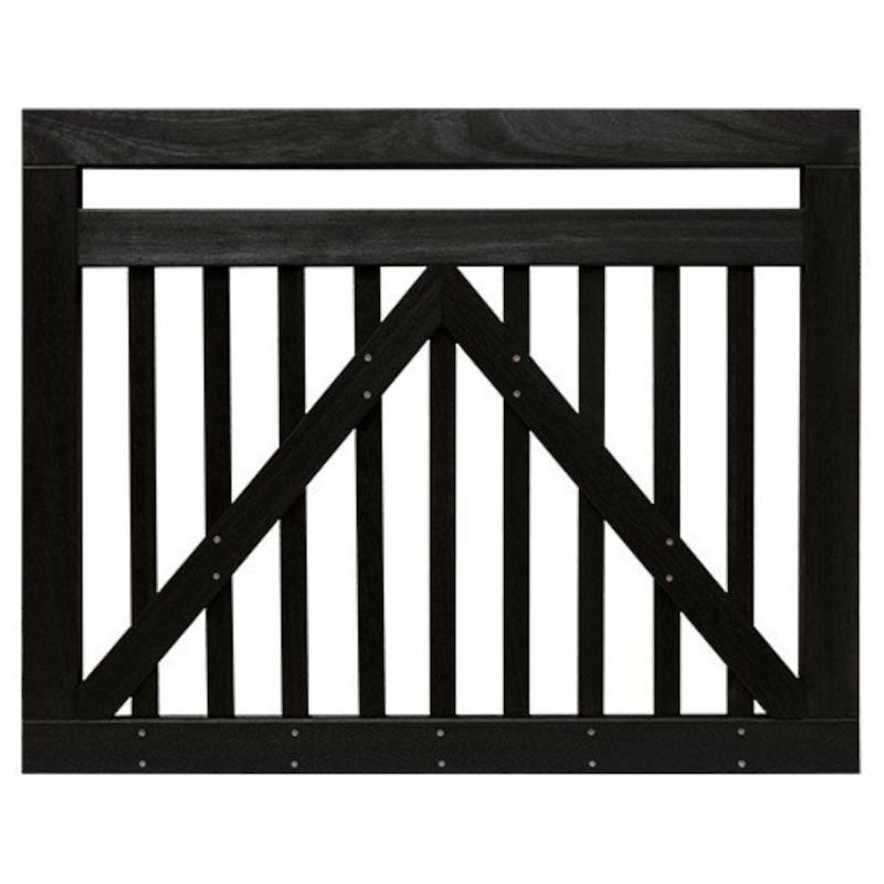 Tuinpoort hardhout Bankirai zwart industrieel glad (100 x 80 cm)