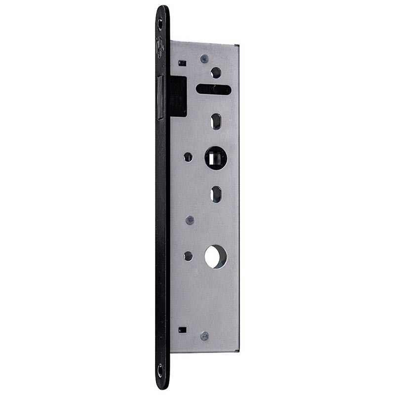 Magneet binnendeurslot zwart - loopslot smal - opdek