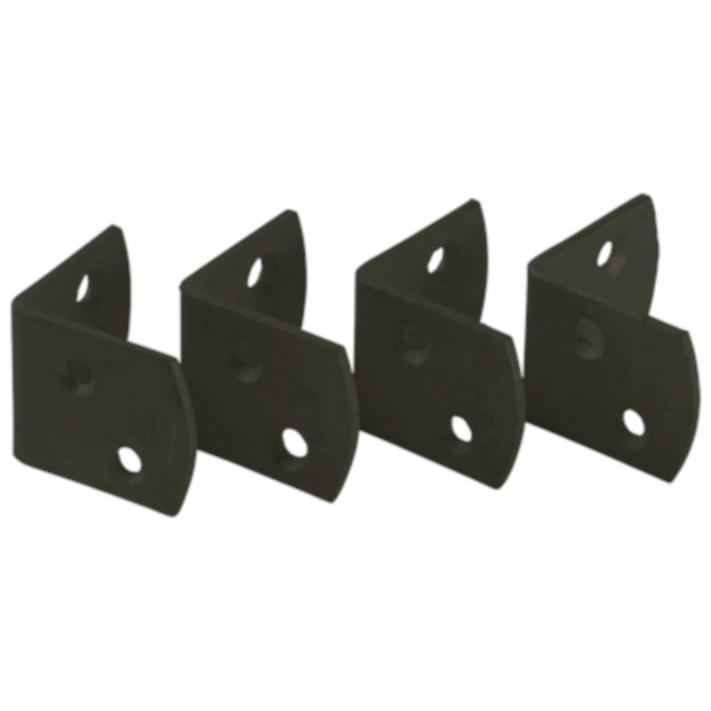 Bevestigingshoekjes tuinscherm L-beslag zwart gepoedercoat 4 stuks incl. rvs schroeven